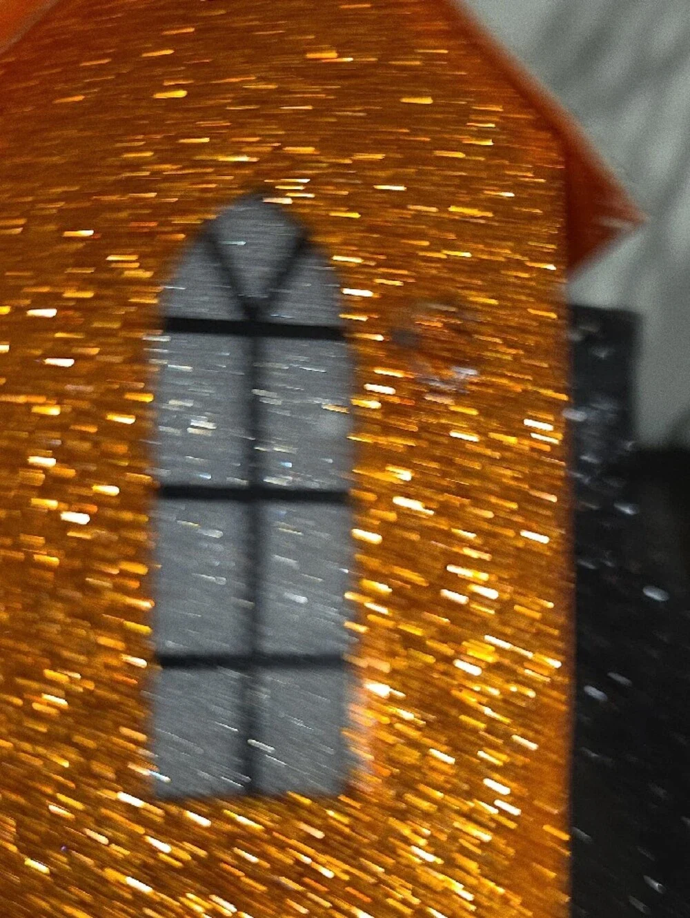 Glittery Orange & Black Haunted House Décor